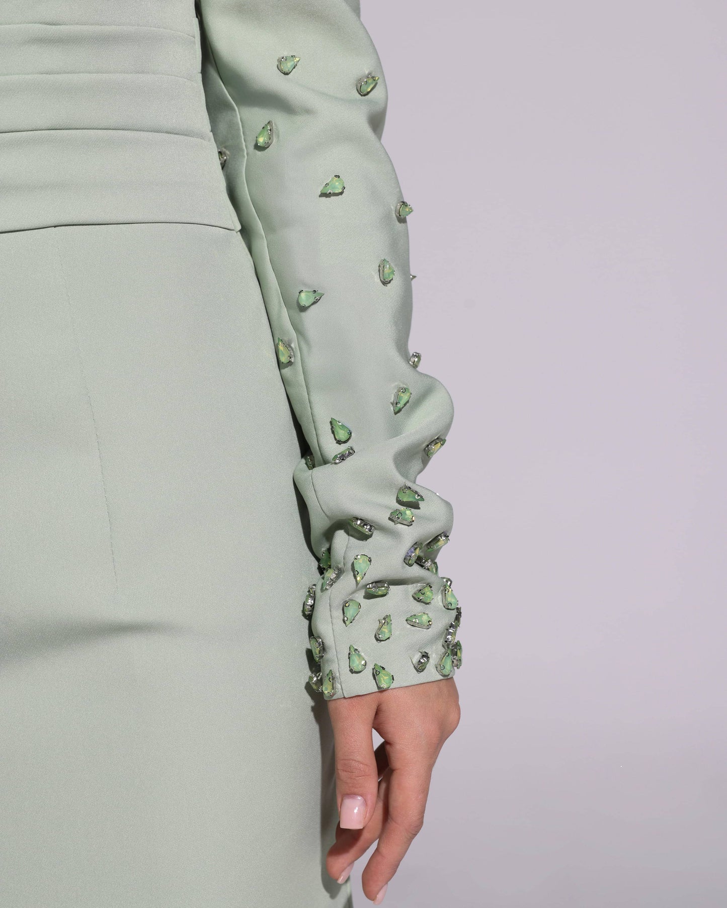 Off-Shoulder Crystal-Embellished Dress