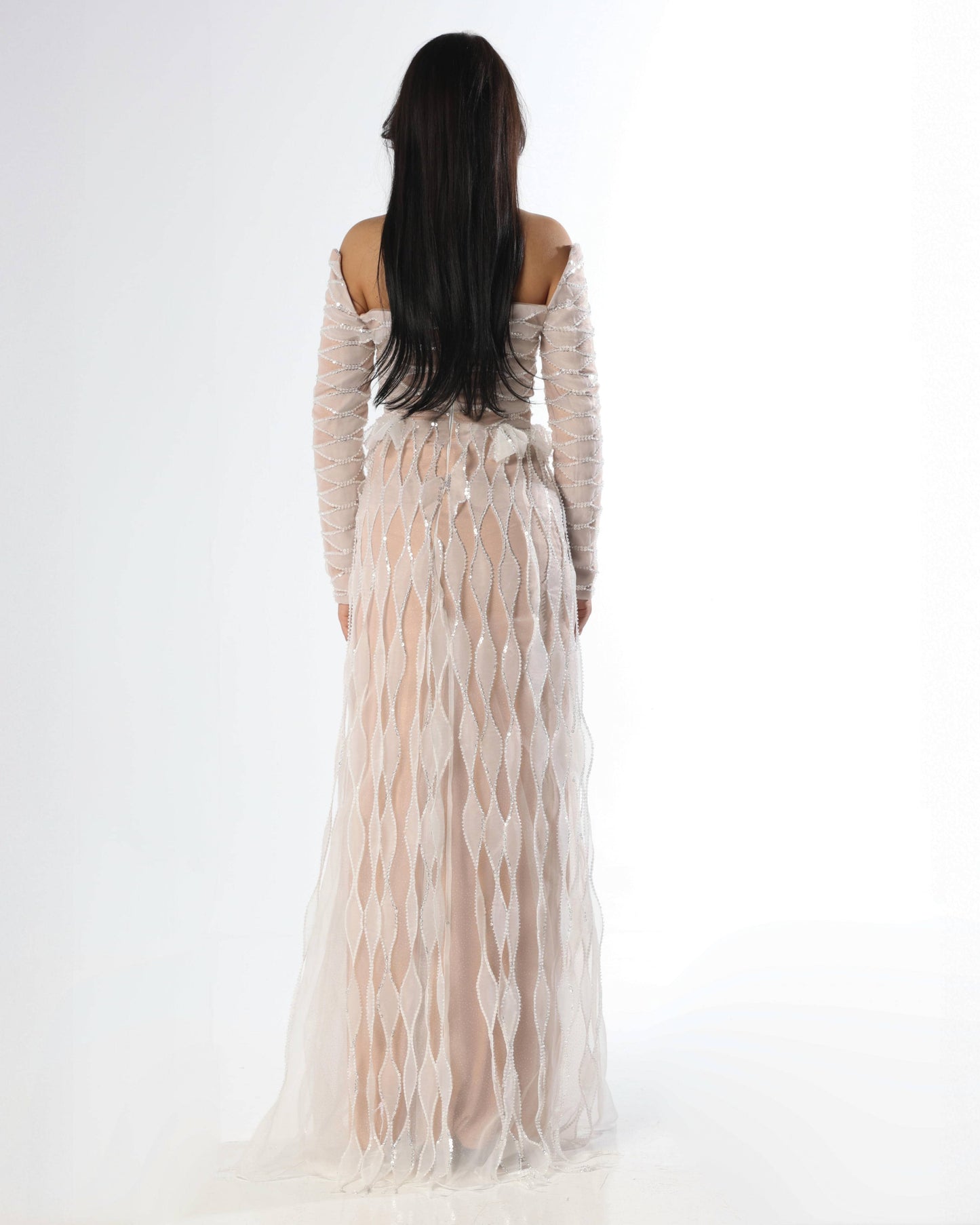Off-Shoulder Embellished Dress
