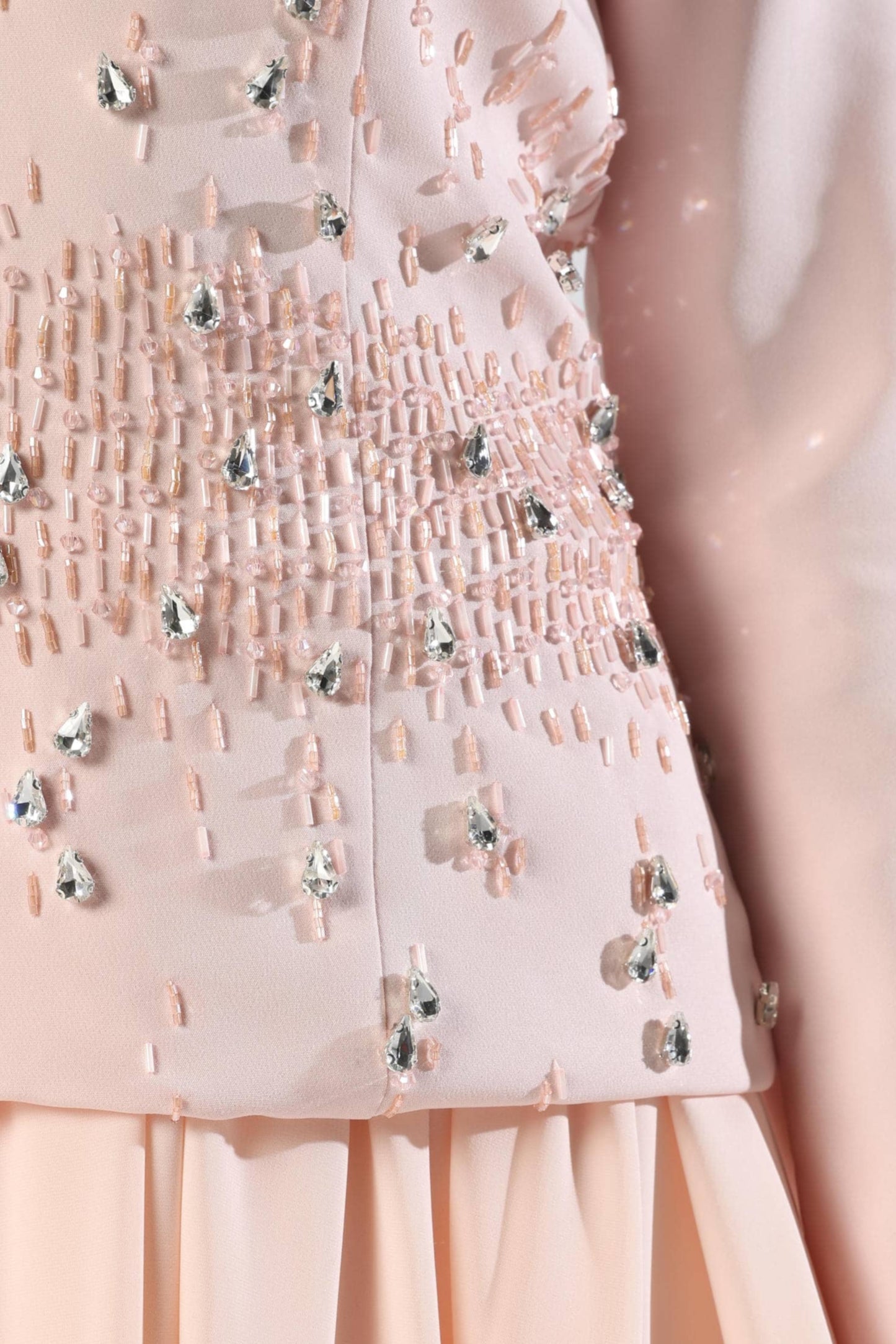 Two-Piece Peach Embellished Dress